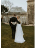 Long Sleeves Ivory Lace Chiffon Airy Wedding Dress